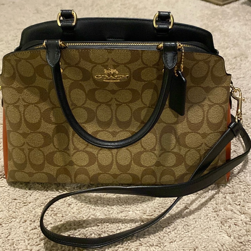 Coach color block handbag barely worn